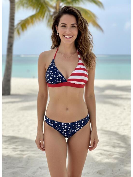 Faded Glory Other - Faded Glory American Flag Inspired Two-Piece Bikini Swimsuit